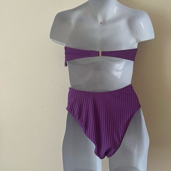 Shade & Shore Women's Bandeau Cut Out One Piece  Swimsuit Small - Picture 6 of 8